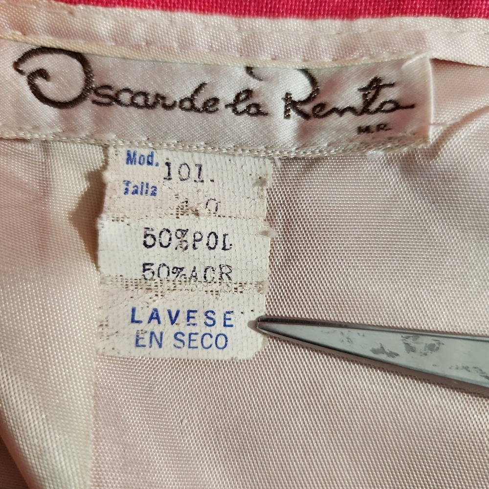 Oscar de La Renta Vintage Women's Size 10 Pink Zip Close Lined Pencil Skirt - Picture 12 of 12